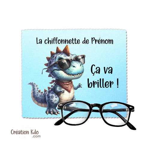 essuie lunette personnalisé humour dinosaure chiffonnette petit chiffon à lunette écran