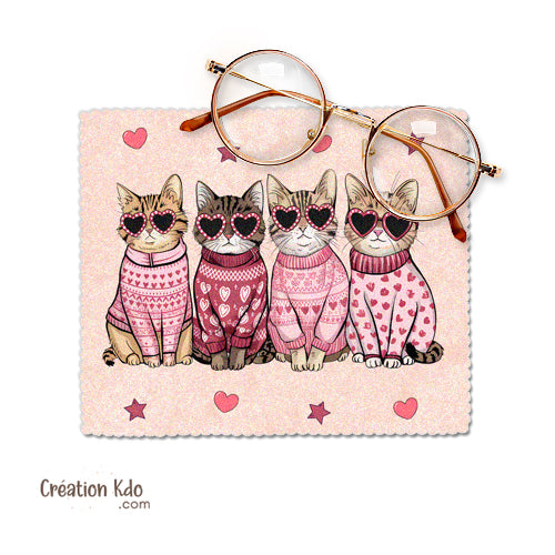 essui lunette chat microfibre cadeau chiffonnette écran chaton