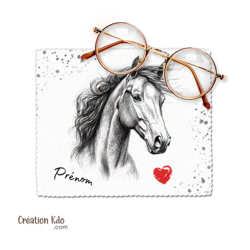 chamoisine essui lunette cheval personnalisé chiffon écran