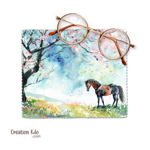 essui lunette cheval microfibre cadeau chiffonnette écran chevaux