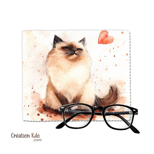 essui lunette personnalisé chat microfibre chiffonnette écran