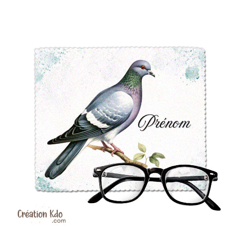 essuie lunette chiffonnette microfibre écran motif oiseau pigeon