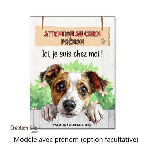 panneau jack russell plaque attention au chien je monte la garde pancarte
