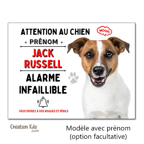 panneau jack russell plaque attention au chien je monte la garde pancarte humour alarme
