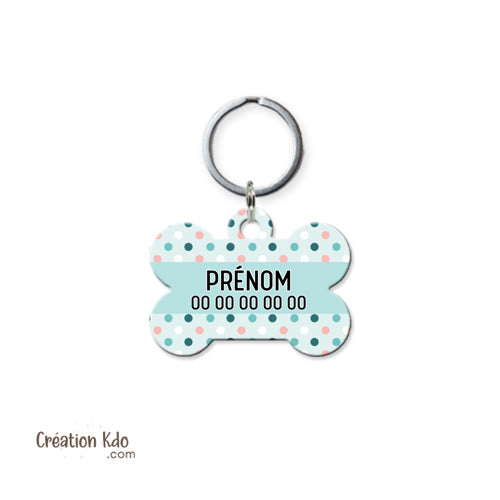 médaille chien prénom médaillon pendentif animal motif pastel mixte