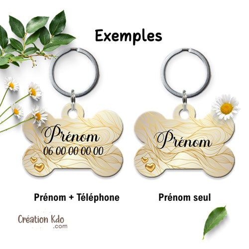 médaille chien os personnalisée