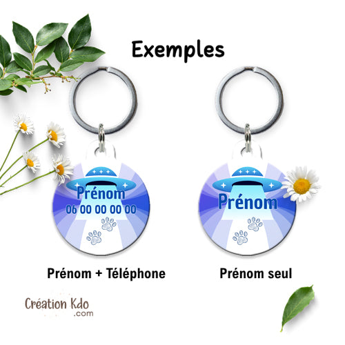 médaille ronde chien ou chat à personnaliser
