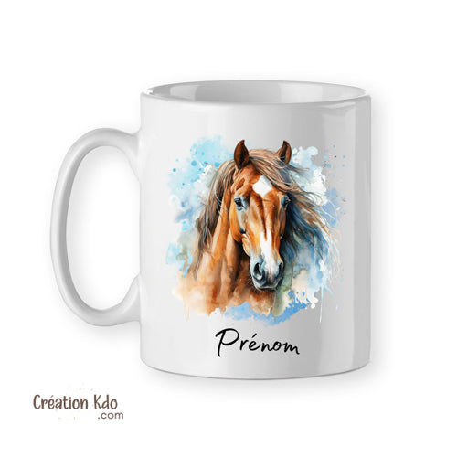 mug cheval tasse cadeau personnalisé prénom motif chevaux équitation