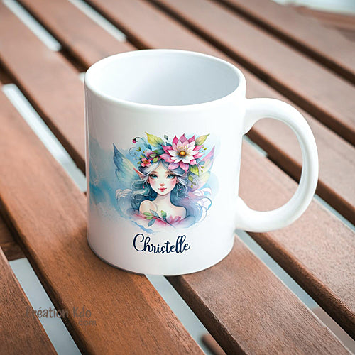 Mug Elfe tons bleus fantaisie féerique