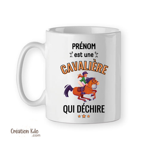 mug cavalière qui déchire tasse cadeau cheval équitation femme