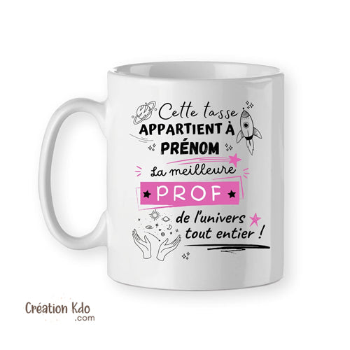 prof mug professeur tasse cadeau personnalisé prénom