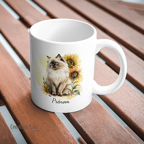 mug chat sacré de Birmanie tasse personnalisée cadeau