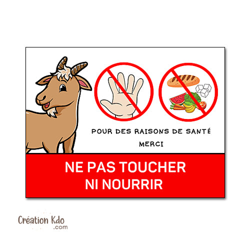 panneau ne pas nourrir les chèvres animaux plaque raisons de santé
