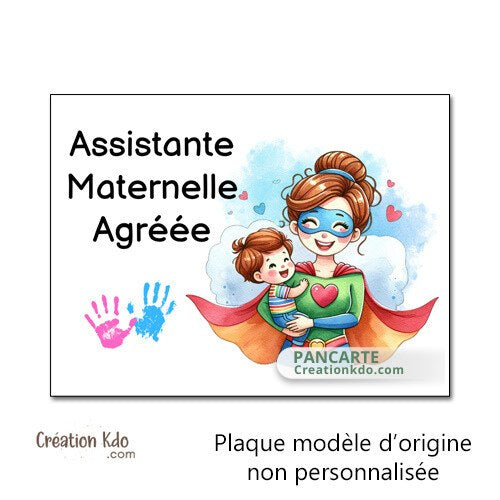 Plaque assistante maternelle panneau nounou nourrice métier pancarte personnalisée texte