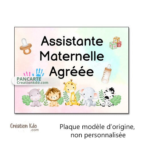 panneau assistante maternelle plaque nounou nourrice métier pancarte personnalisée texte