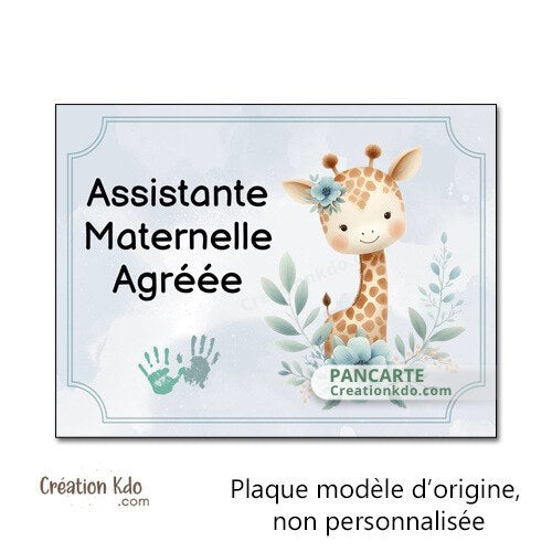 Plaque assistante maternelle panneau nounou nourrice pancarte à personnaliser