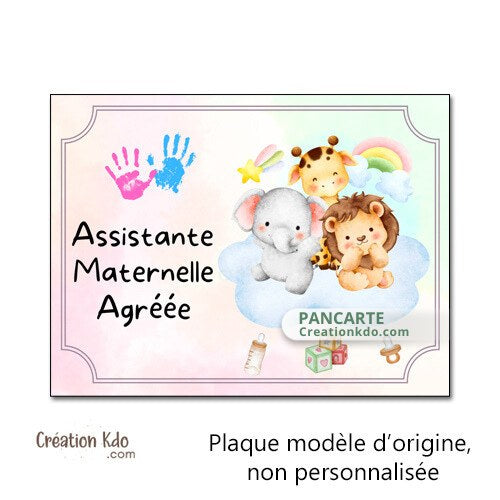 Plaque assistante maternelle panneau nounou nourrice pancarte à personnaliser