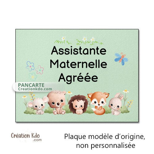 plaque assistante maternelle agréée panneau nounou nourrice pancarte personnalisée