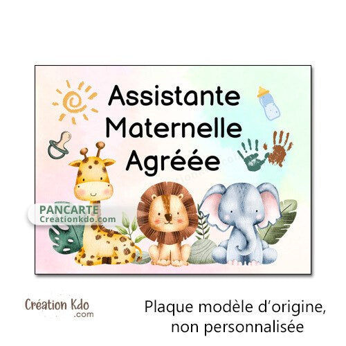 panneau assistante maternelle plaque nounou nourrice métier pancarte personnalisée texte métier