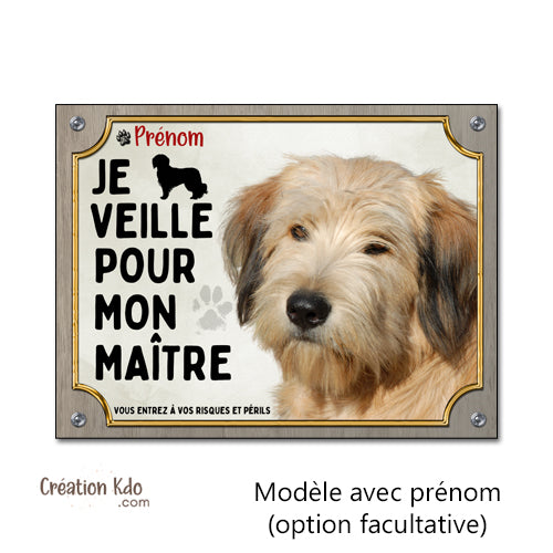 panneau chien berger des pyrénées plaque je monte la garde veille pour mon maître