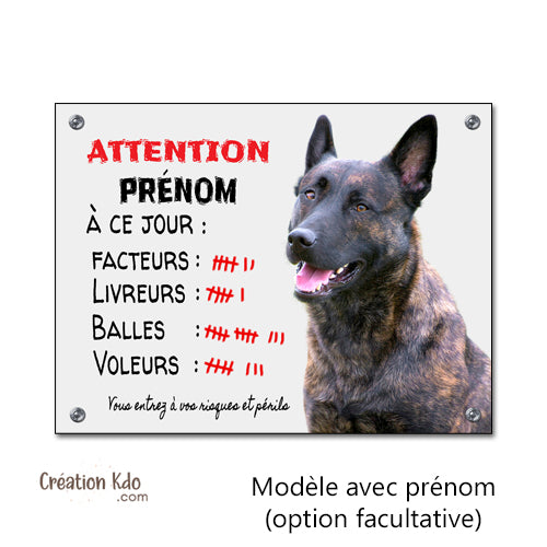 plaque humour berger hollandais attention au chien panneau portail monte la garde