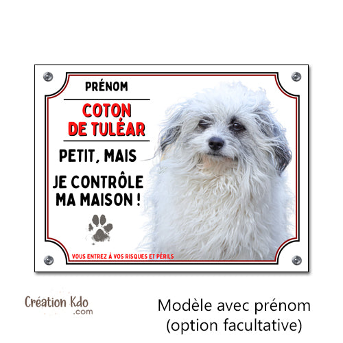 plaque humour coton de tuléar panneau attention au chien je monte la garde photo