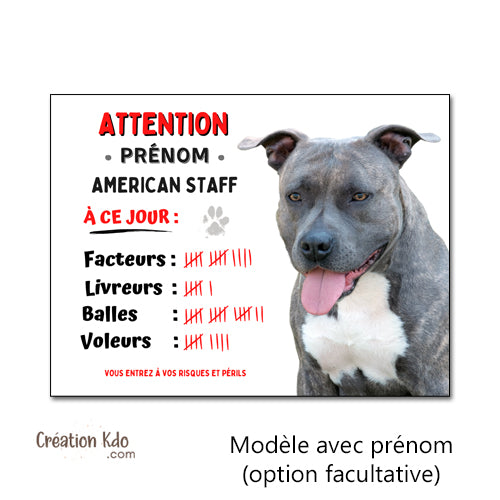 panneau staff je monte la garde plaque attention au chien à ce jour humour à personnaliser