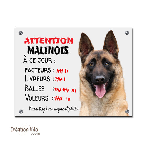 panneau malinois attention au chien berger belge plaque portail je monte la garde