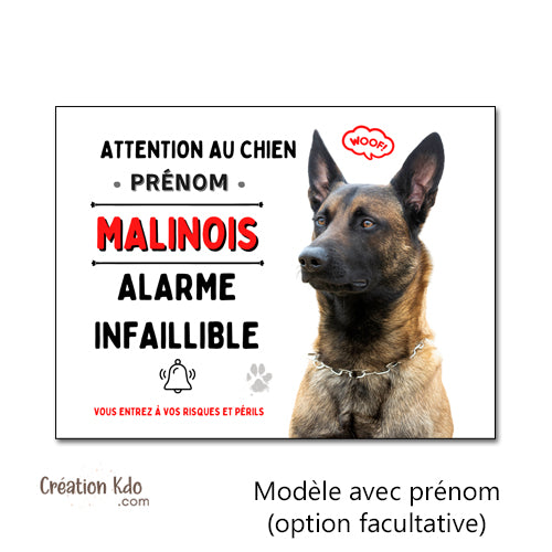 plaque malinois attention au chien panneau portail je monte la garde humour