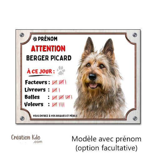 panneau berger picard picardie je monte la garde plaque attention au chien à ce jour pancarte