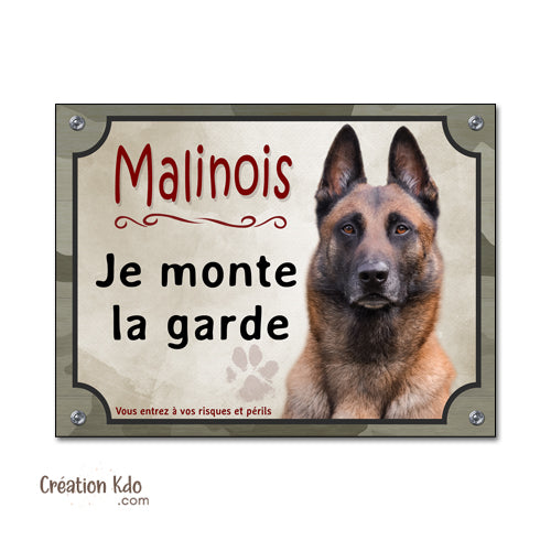 plaque malinois attention au chien panneau portail je monte la garde