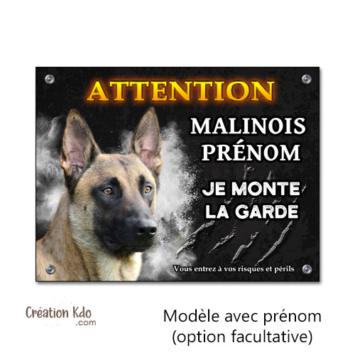 panneau malinois attention au chien berger belge plaque portail je monte la garde
