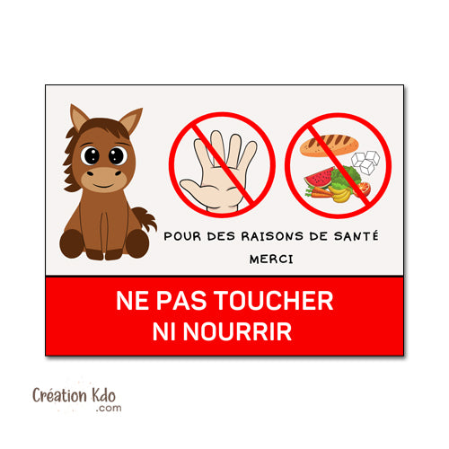ne pas nourrir mon cheval plaque de box panneau écurie animaux