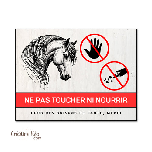 panneau ne pas nourrir cheval plaque de box ne pas donner à manger aux animaux chevaux pancarte écurie prairie