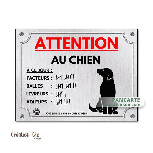 plaque attention au chien à ce jour facteur panneau portail humour