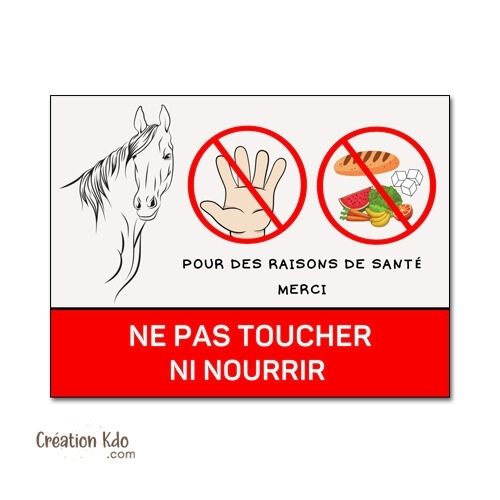 plaque de box ne pas nourrir cheval panneau pancarte ne pas toucher animaux