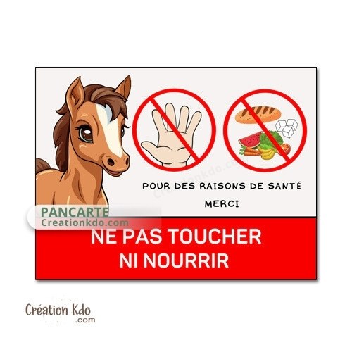 panneau ne pas nourrir cheval plaque de box ne pas donner à manger aux animaux chevaux pancarte écurie prairie