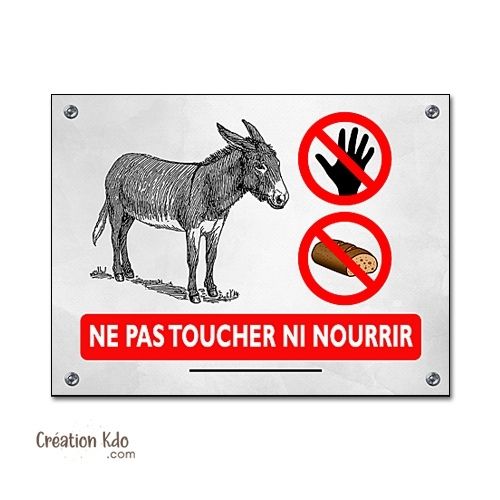 panneau ne pas nourrir âne cheval plaque ne pas donner à manger aux animaux chevaux pancarte
