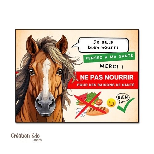 Plaque ne pas nourrir cheval poney pancarte pour porte de box panneau Plaque ne pas nourrir cheval poney pancarte pour porte de box panneau
