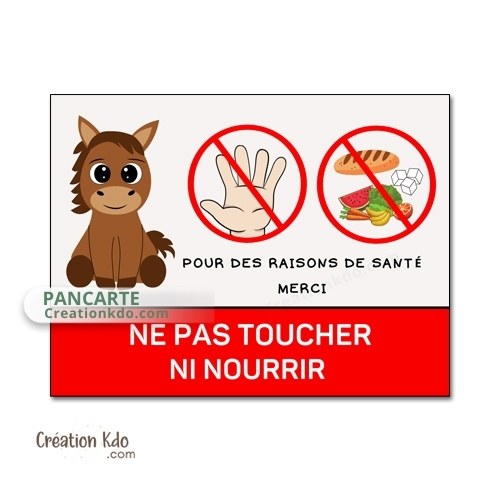 ne pas nourrir mon cheval plaque de box panneau écurie animaux