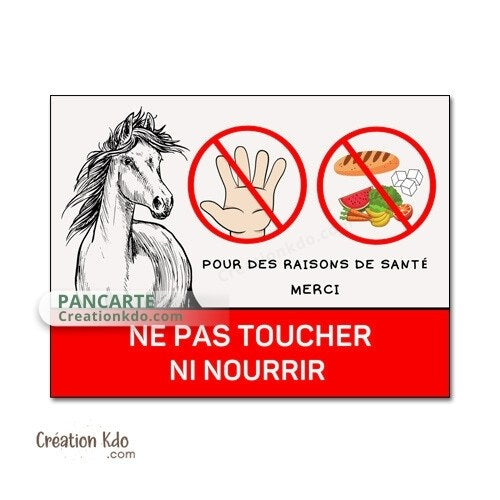plaque de box personnalisée ne pas nourrir cheval