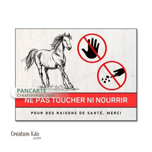 panneau ne pas nourrir cheval plaque ne pas donner à manger aux animaux chevaux pancarte