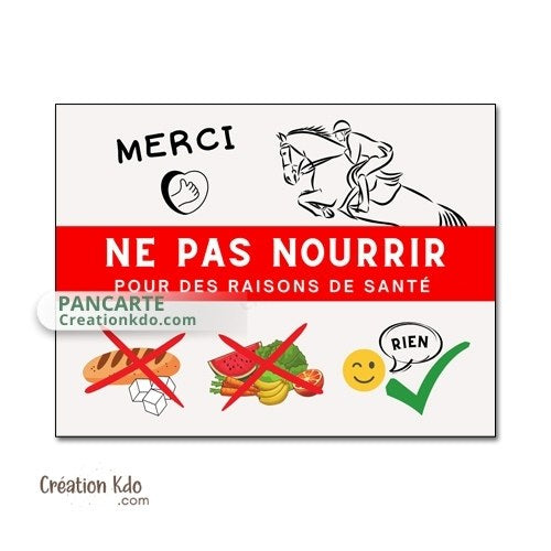 panneau ne pas nourrir cheval plaque ne pas donner à manger aux animaux chevaux pancarte écurie prairie