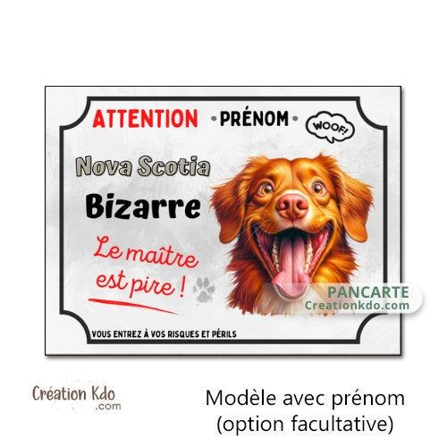 plaque nova scotia retriever attention au chien panneau je monte la garde