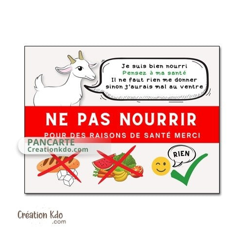 panneau ne pas nourrir chèvre plaque ne pas donner à manger aux animaux chevaux pancarte