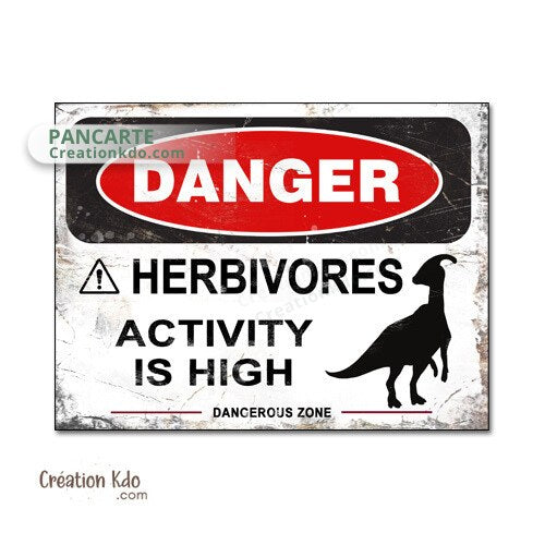 panneau danger dinosaure plaque jurassic park pancarte area dino