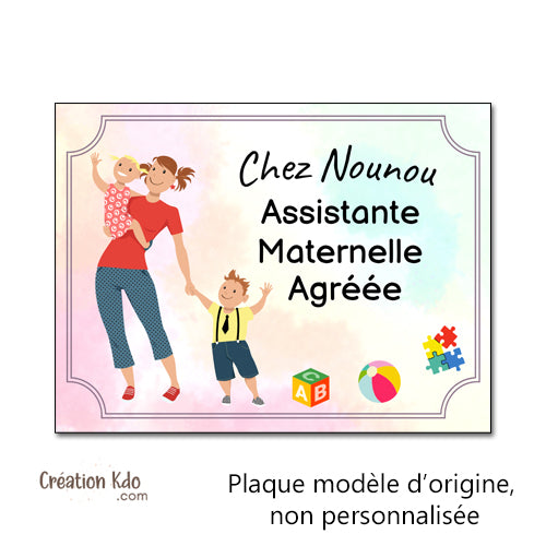 plaque assistante maternelle agréée panneau nounou nourrice pancarte personnalisée