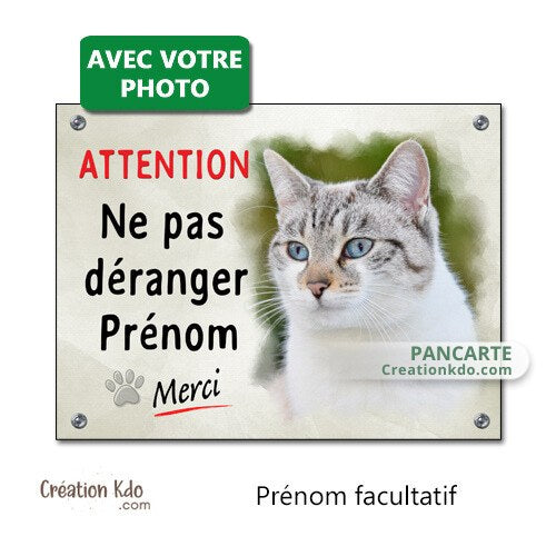 plaque portail personnalisée photo ne pas déranger mon chat panneau attention pancarte aluminium
