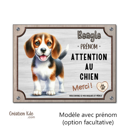plaque attention au chien merci beagle panneau portail