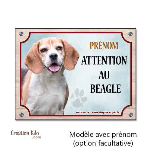 plaque beagle je monte la garde à la maison panneau chien portail